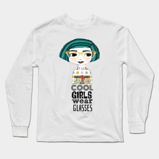 Cool Girls Wear Glasses -- Dinah Long Sleeve T-Shirt